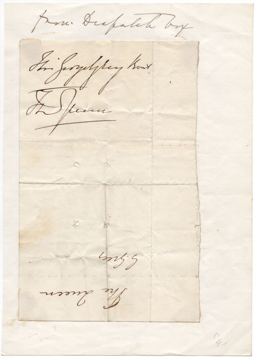 VICTORIA — Autograph Dispatch Box tag addressed to 'Sir George Grey Bart. | Sophie Dupré Autographs