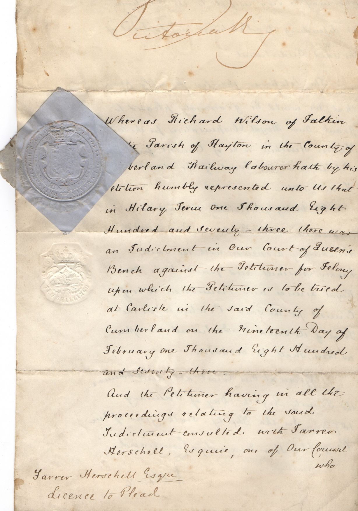 VICTORIA — Document with her large bold signature at the head, | Sophie Dupré Autographs