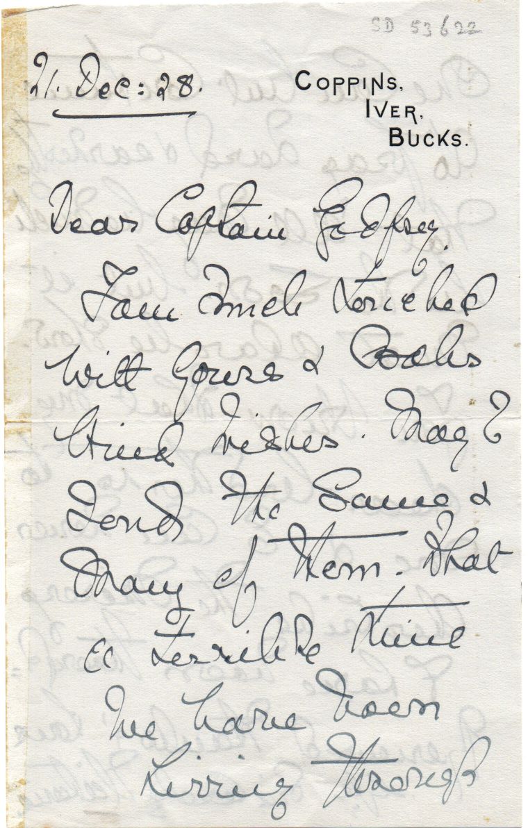 VICTORIA ALEXANDRA — Autograph letter signed to Captain Bryan Godfrey, R.N., | Sophie Dupré Autographs