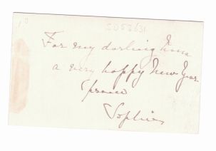 SOPHIA — Greetings card 'With Best Wishes' in colours, signed and inscribed on verso | Sophie Dupré Autographs
