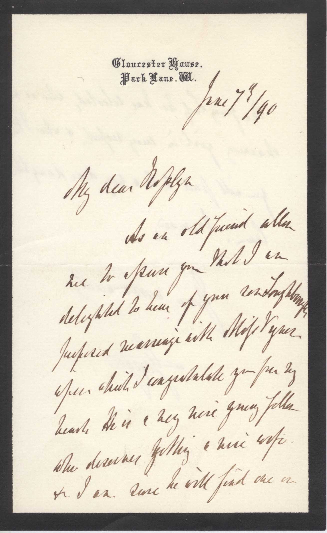 GEORGE — Autograph letter signed to  Lord ROSSLYN, (1833-1890, 4th Earl), | Sophie Dupré Autographs