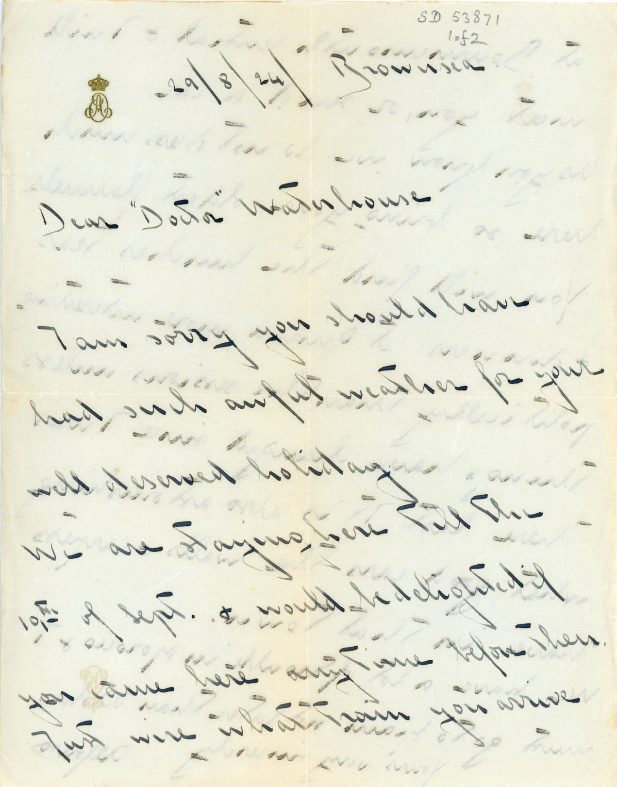 ALFONSO OF ORLÉANS AND BOURBON — Autograph Letter Signed to Dear 'Doctor' Waterhouse, | Sophie Dupré Autographs