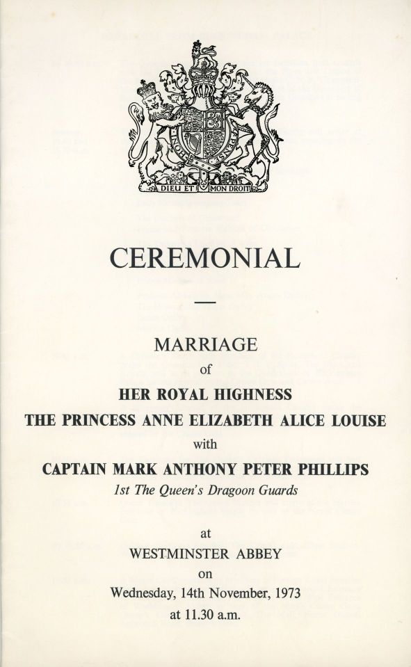[ANNE — Ceremonial at their marriage, from Buckingham Palace to the Abbey | Sophie Dupré Autographs