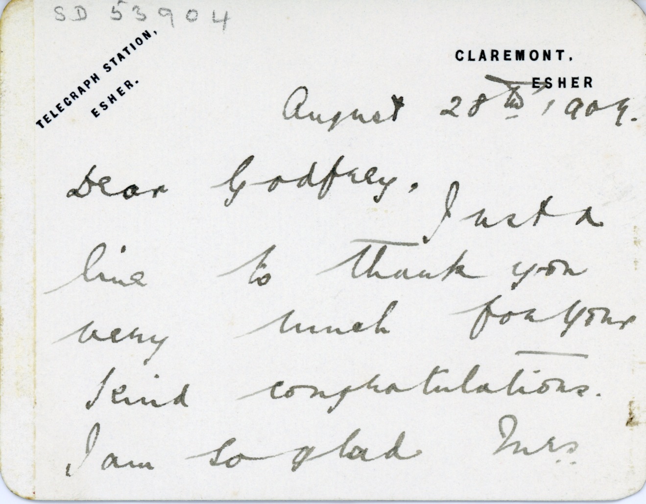 ATHLONE — Autograph Letter Signed as Prince Alexander George of Teck | Sophie Dupré Autographs