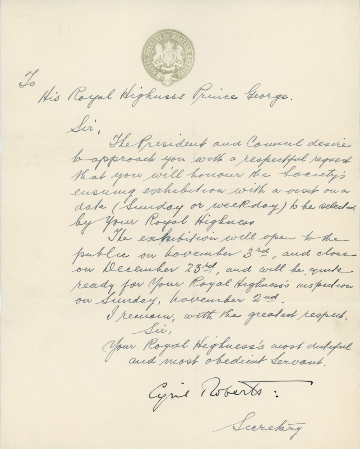[GEORGE — Pair of Autograph Letters Signed, one addressed to the Prince | Sophie Dupré Autographs