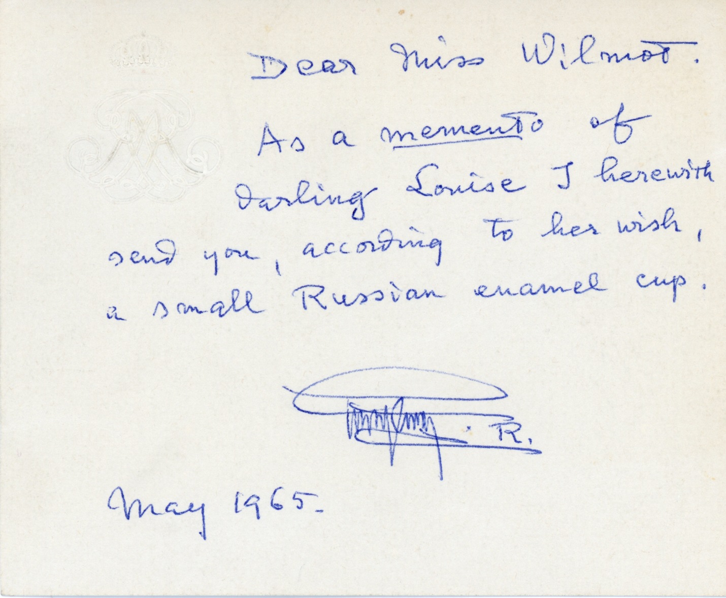GUSTAF VI ADOLF — Autograph letter Signed 'Gustaf Adolf R.', in English, | Sophie Dupré Autographs