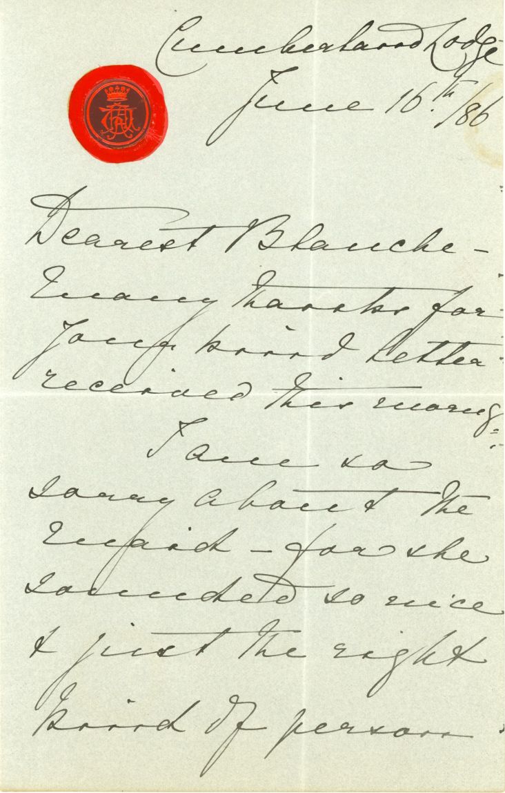 HELENA — Autograph Letter Signed to 'Dearest Blanche' | Sophie Dupré Autographs
