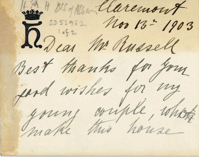 HÉLÈNE — Autograph Letter Signed to Mr Russell, | Sophie Dupré Autographs