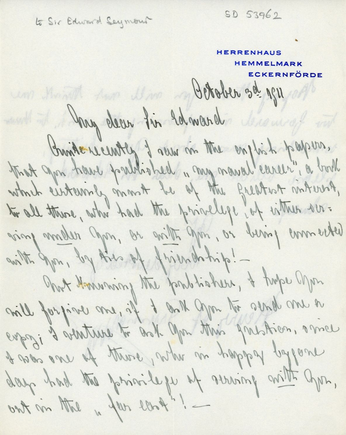 HENRY — Autograph Letter Signed, in English, | Sophie Dupré Autographs