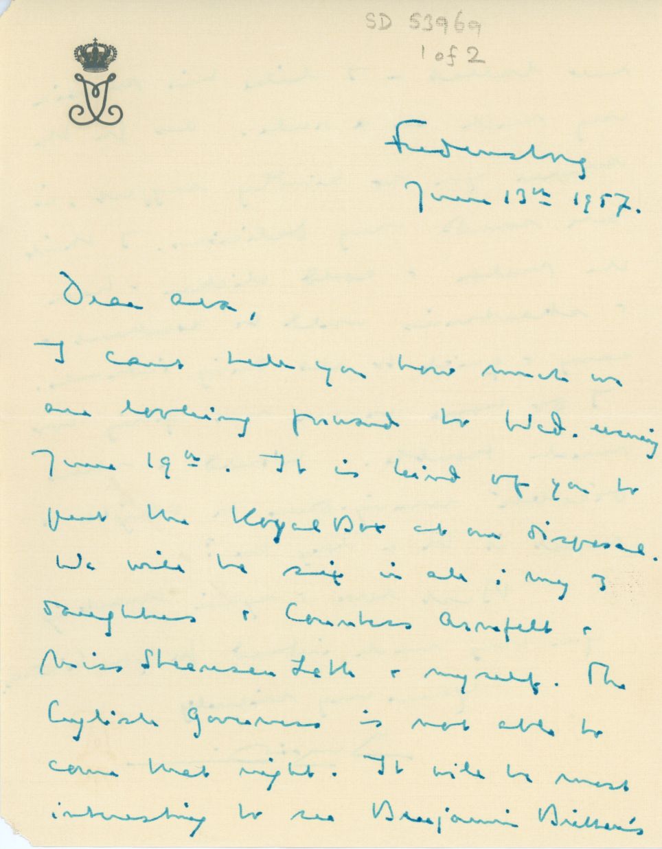INGRID — Autograph Letter Signed, in English, to Ava, Lady Waverley, 1896-1974, | Sophie Dupré Autographs