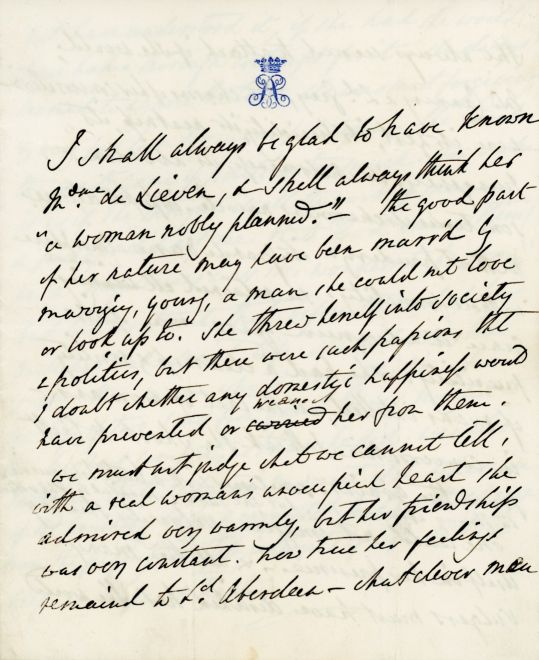 [LIEVEN — Autograph account of the Princess by Harriet, | Sophie Dupré Autographs