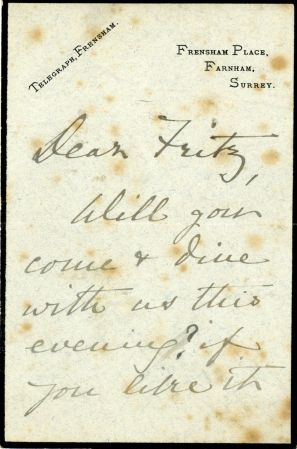 LOUISE CAROLINE — Autograph Letter Signed to 'Dear Fritz', | Sophie Dupré Autographs