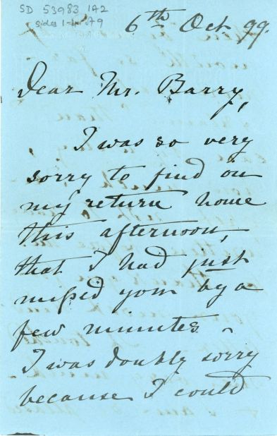 LOUISE CAROLINE — Long Autograph Letter Signed to Edward Arthur Barry, | Sophie Dupré Autographs