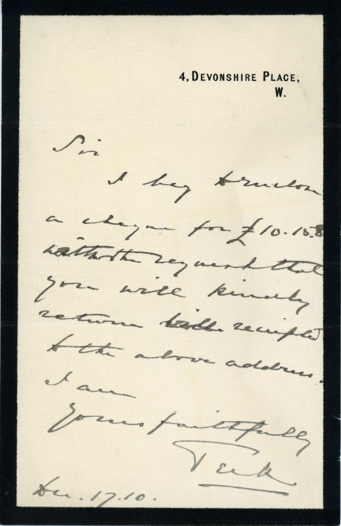 CAMBRIDGE — Autograph Letter Signed 'Teck' to 'Dear Sir', | Sophie Dupré Autographs