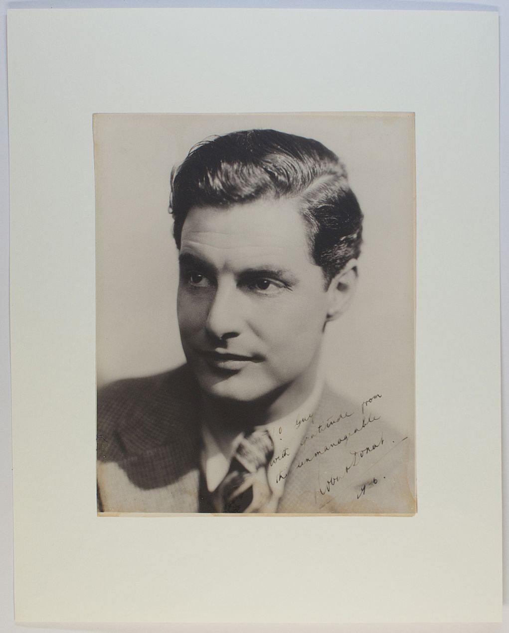 DONAT — Superb large vintage photo, signed, inscribed | Sophie Dupré Autographs