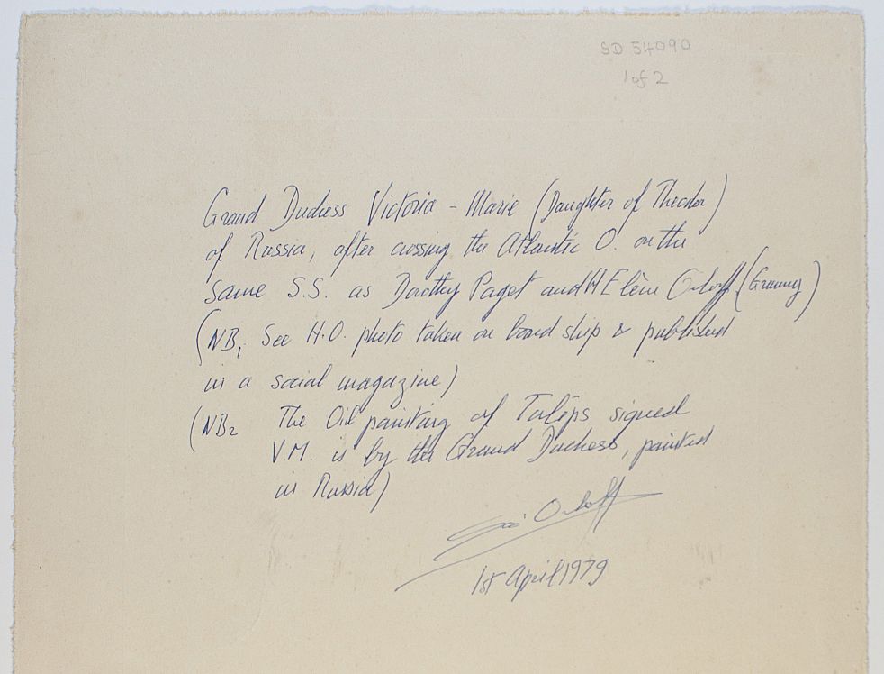 (1876-1936, Grand Duchess, wife of Grand Duke Kirill of Russia) — Sophie Dupré Autographs