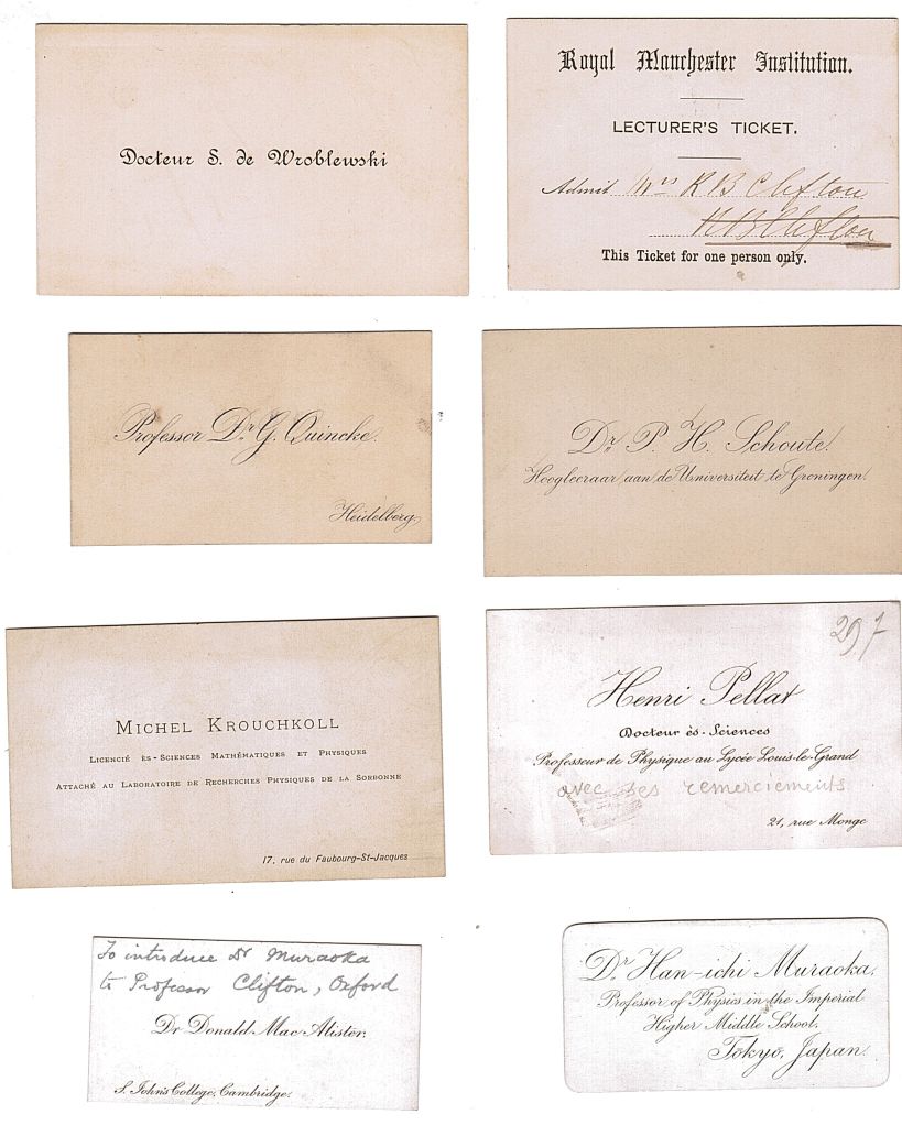 CLIFTON — Collection of visiting cards, a few signed, | Sophie Dupré Autographs