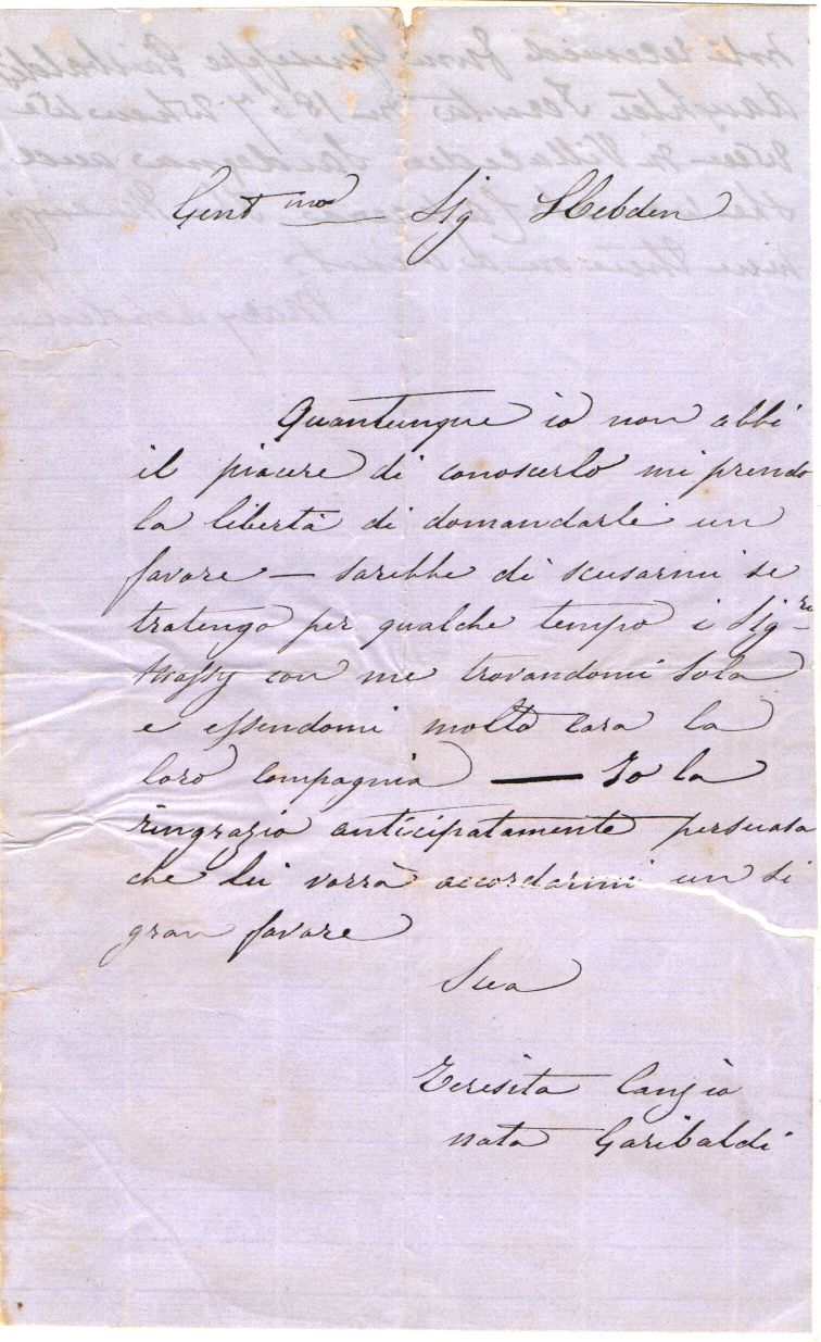 CANZIO — Autograph letter signed, in Italian with translation, to Mr Hebden, | Sophie Dupré Autographs