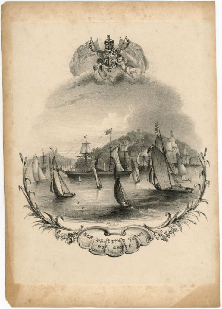 [VICTORIA — Attractive Lithograph, by J. Brandard, of Her Majesty's Yacht off Cowes, | Sophie Dupré Autographs