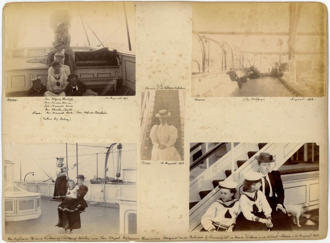 [HELENA VICTORIA — Group of 9 informal photographs taken on board the Royal Yacht | Sophie Dupré Autographs