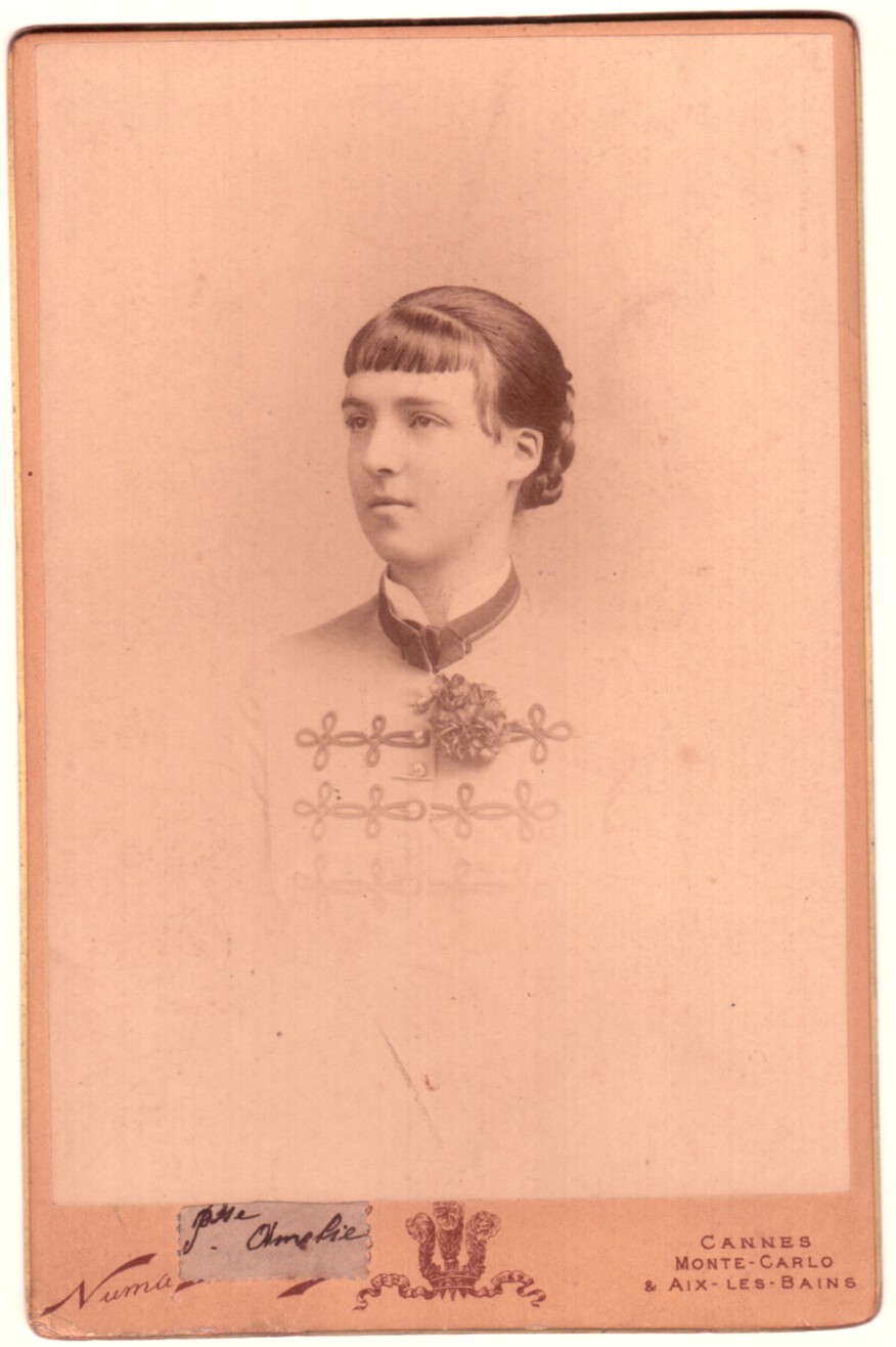 [AMÉLIE — Unsigned Cabinet Portrait Photograph, by Numa Blanc fils of Cannes, | Sophie Dupré Autographs