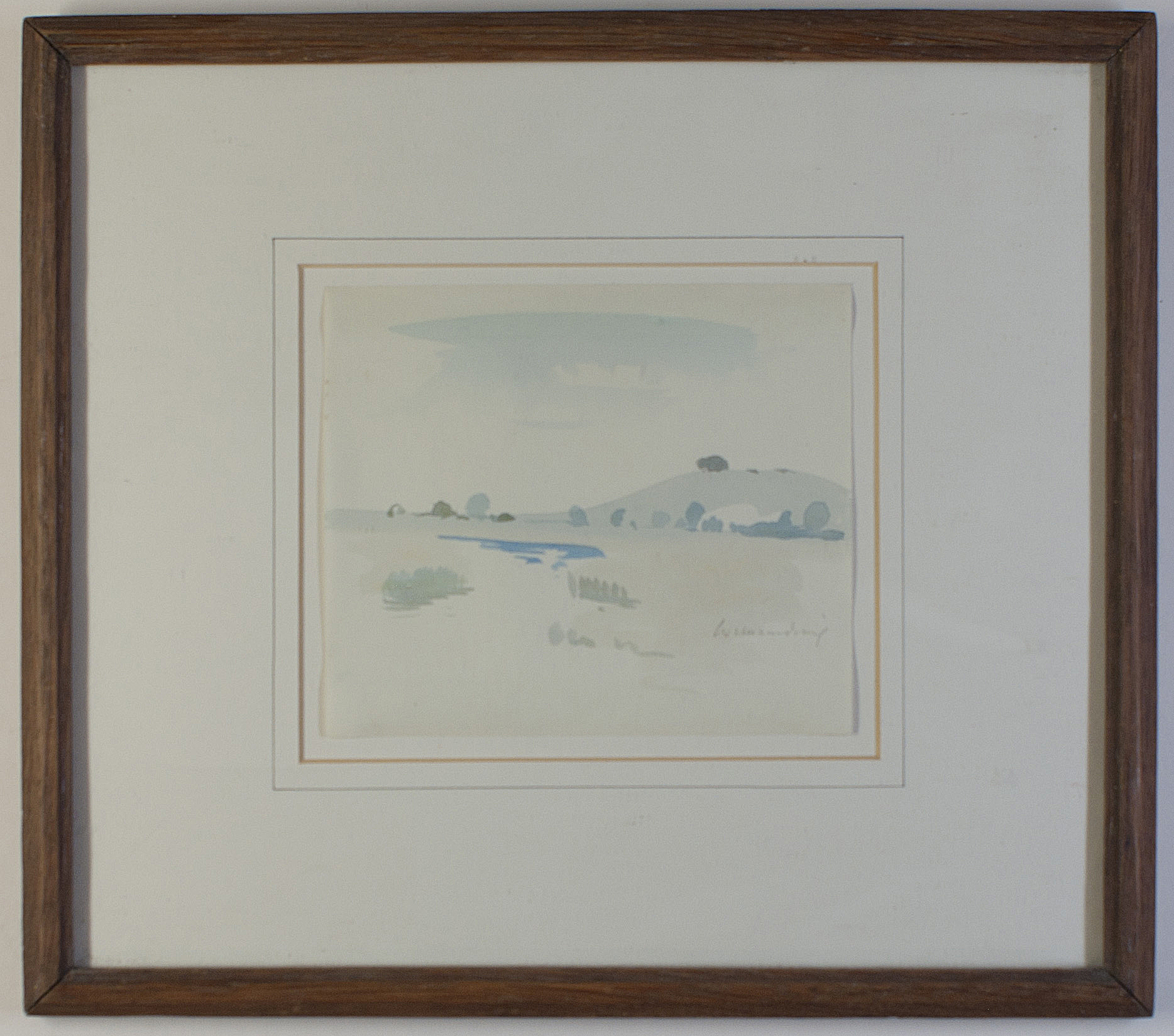 DRING — Attractive Watercolour of St Catherine's Hill, Winchester, | Sophie Dupré Autographs