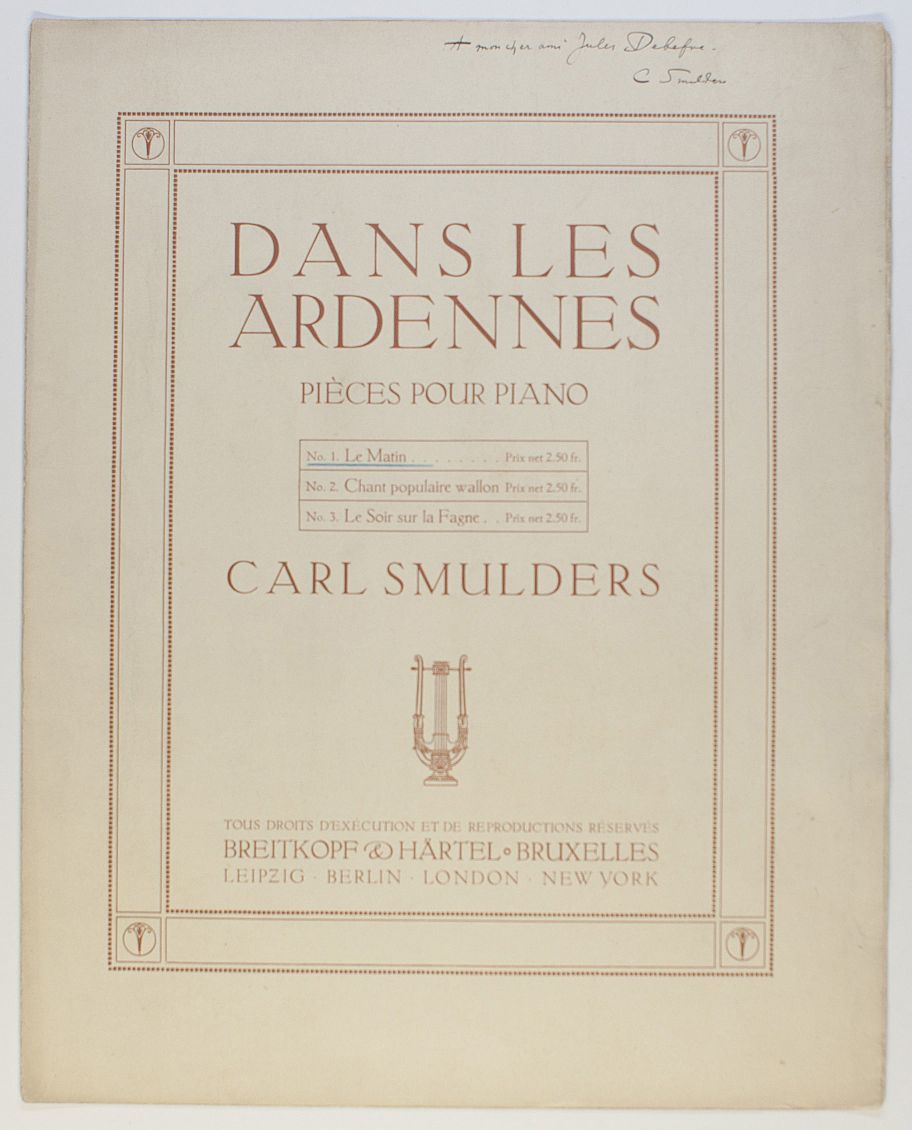 SMULDERS — 'Le Matin', no. 1 of 'Dans les Ardennes' for piano, | Sophie Dupré Autographs
