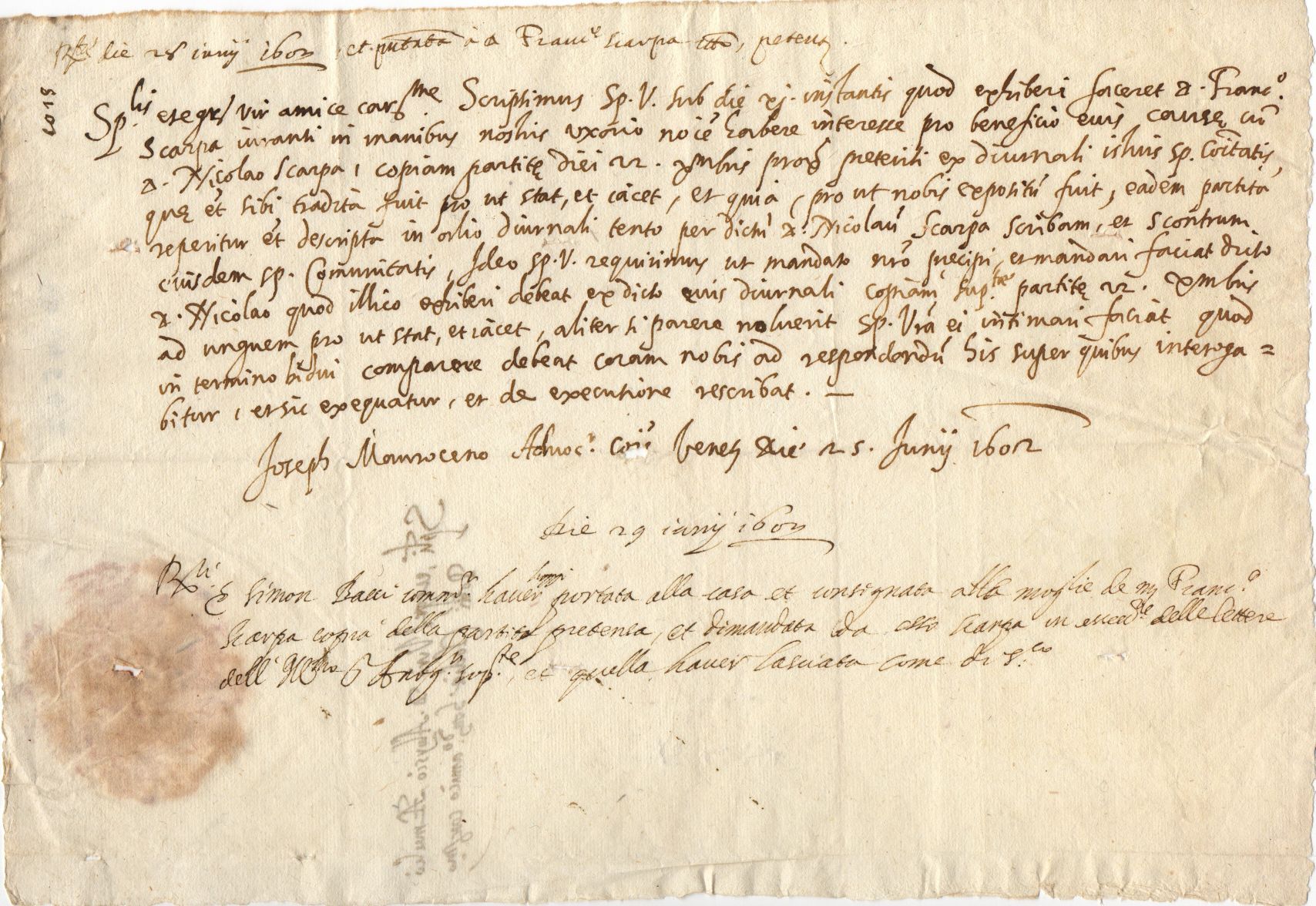 MAUROCENO — Autograph Letter Signed, in Latin with transcription and translation, | Sophie Dupré Autographs