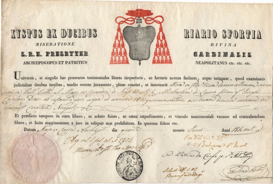 [RIARIO SFORZA — Document, in Latin with translation, issued in his name, | Sophie Dupré Autographs