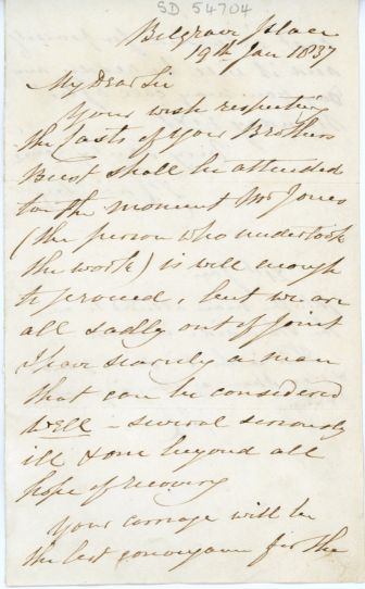CHANTREY — Autograph Letter Signed to 'My Dear Sir', | Sophie Dupré Autographs