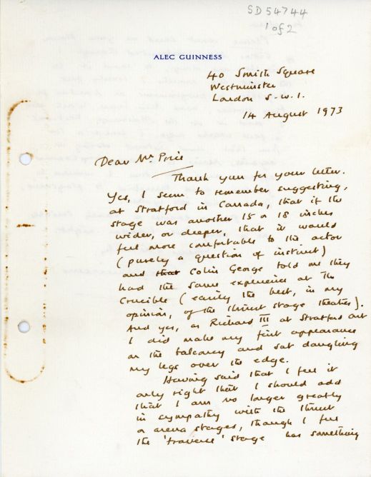 GUINNESS — Fine Autograph Letter Signed to A.W. Price, | Sophie Dupré Autographs