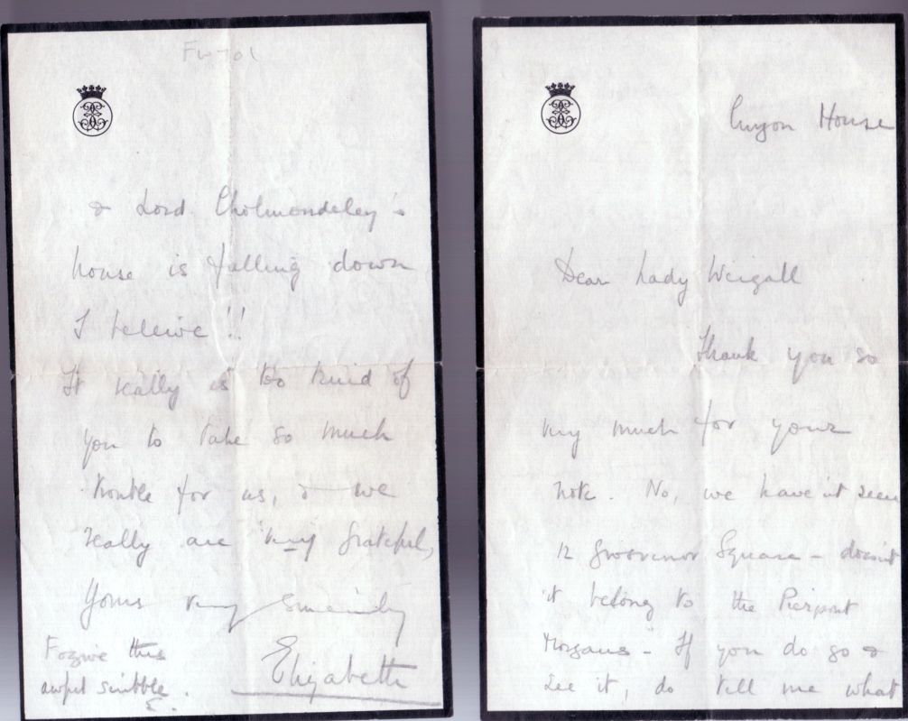 ELIZABETH — Unusual Autograph Letter Signed to Lady Weigall | Sophie Dupré Autographs