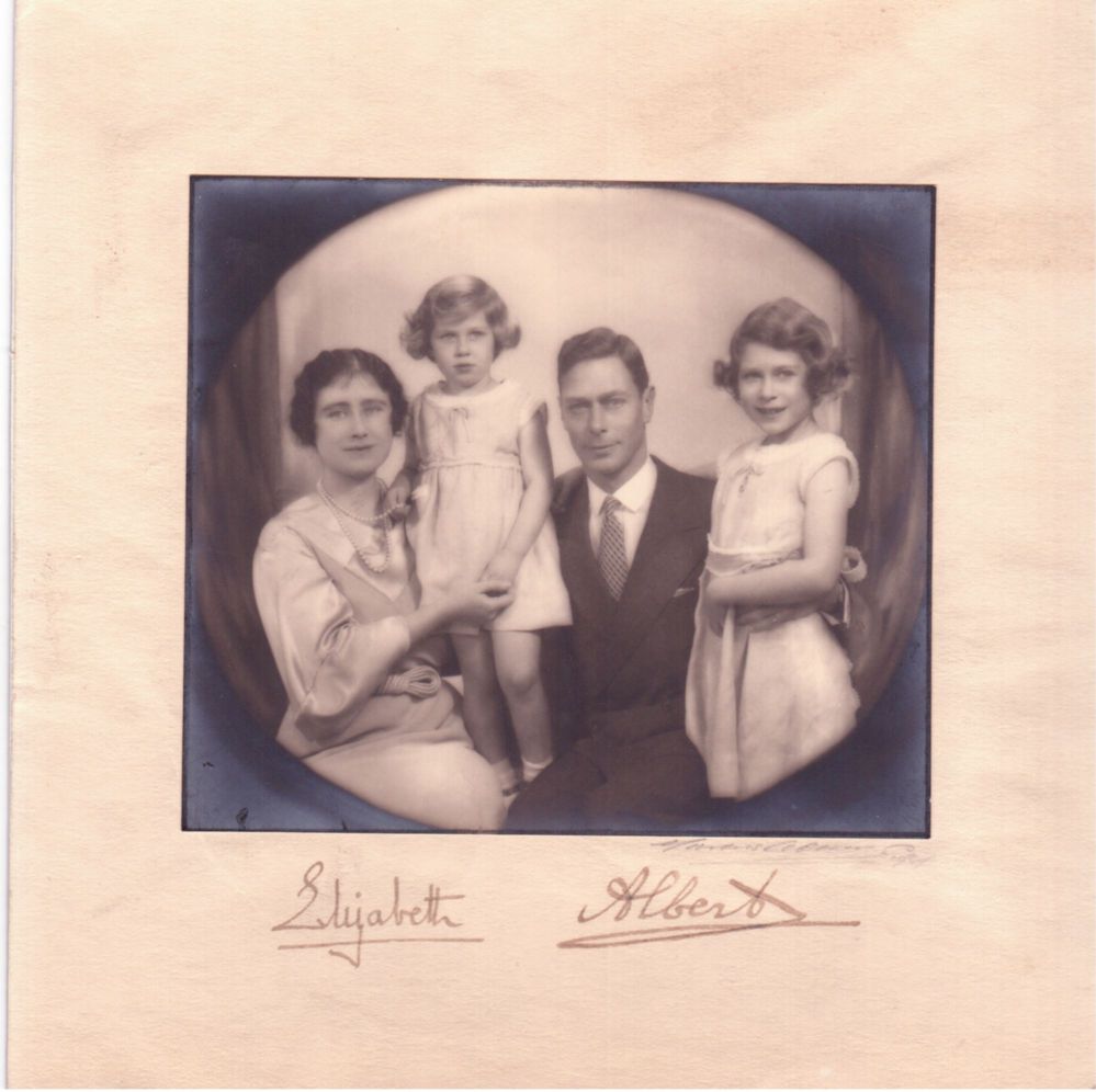 GEORGE VI — Beautiful Group Portrait Photograph by Marcus Adams, Signed on the mount | Sophie Dupré Autographs