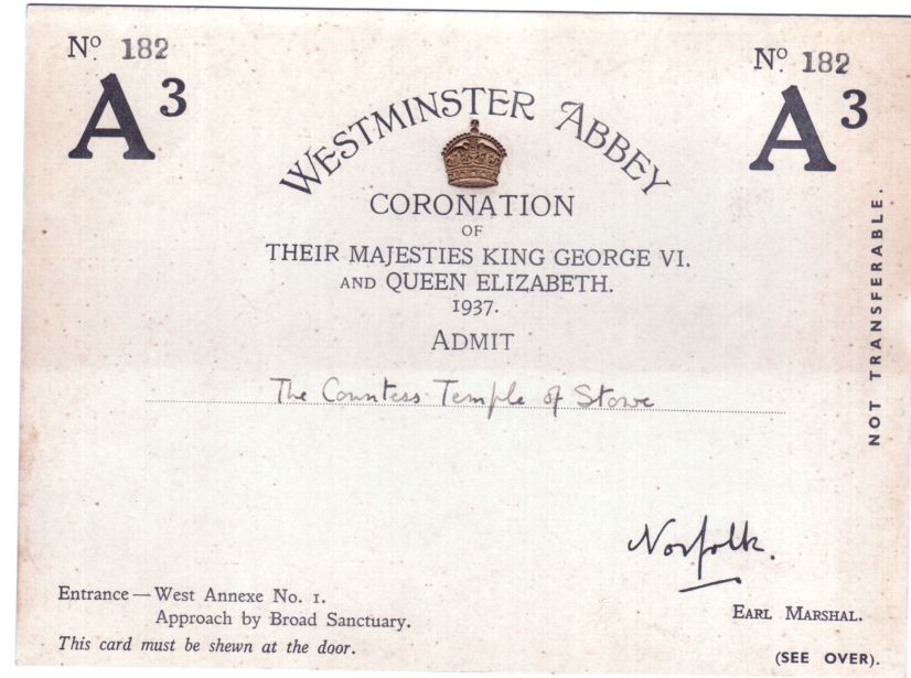 [GEORGE VI — Printed Invitation by the Duke of Norfolk as Earl Marshal to their Coronation, | Sophie Dupré Autographs