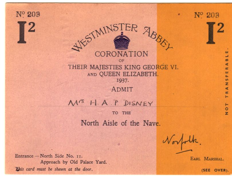 [GEORGE VI — Printed Invitation by the Duke of Norfolk as Earl Marshal to their Coronation, | Sophie Dupré Autographs