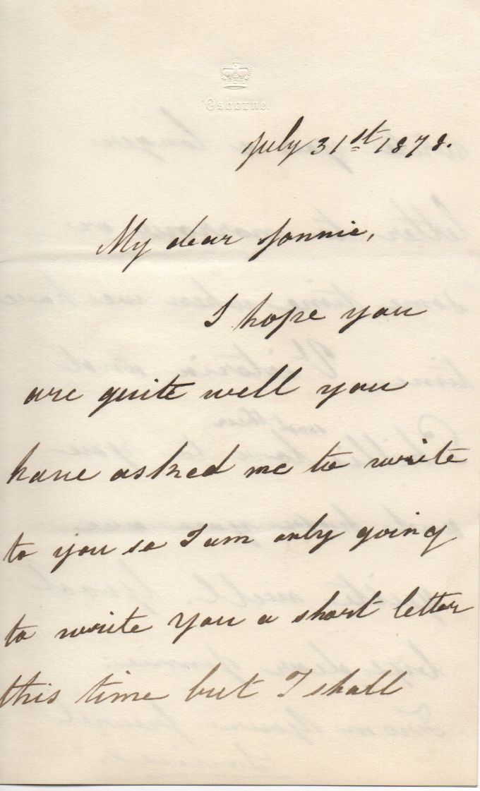 LOUISE VICTORIA — Early Autograph Letter Signed to 'My dear Jonnie', | Sophie Dupré Autographs