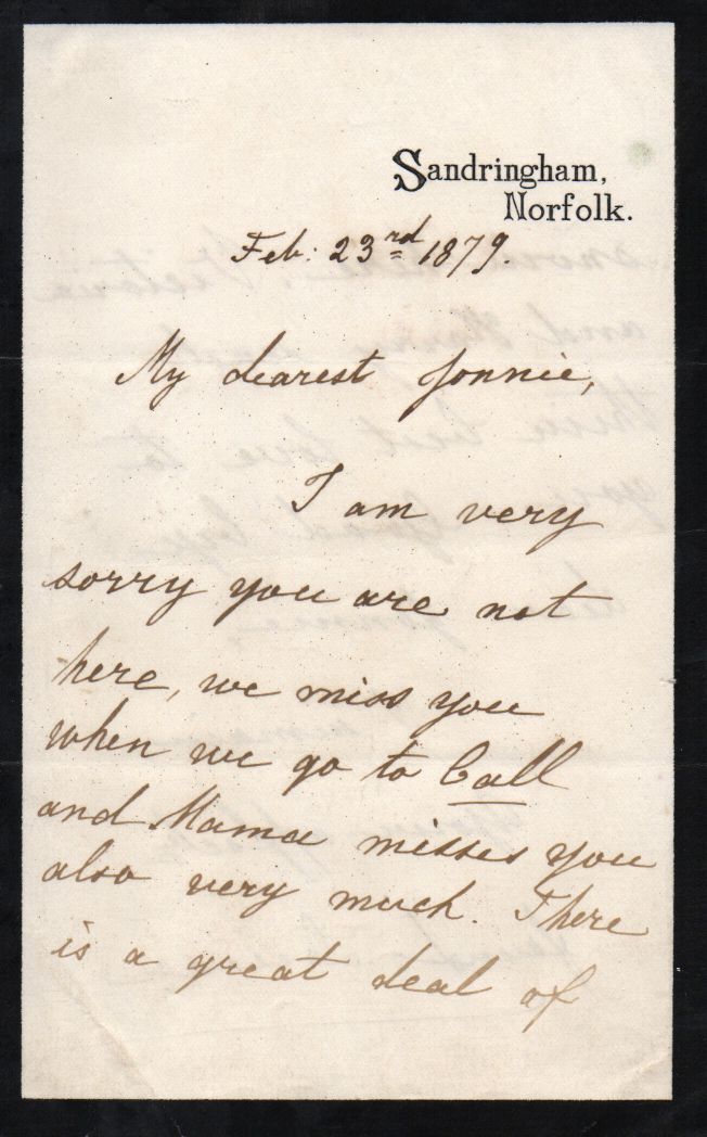 LOUISE VICTORIA — Early Autograph Letter Signed to 'My dearest Jonnie', | Sophie Dupré Autographs