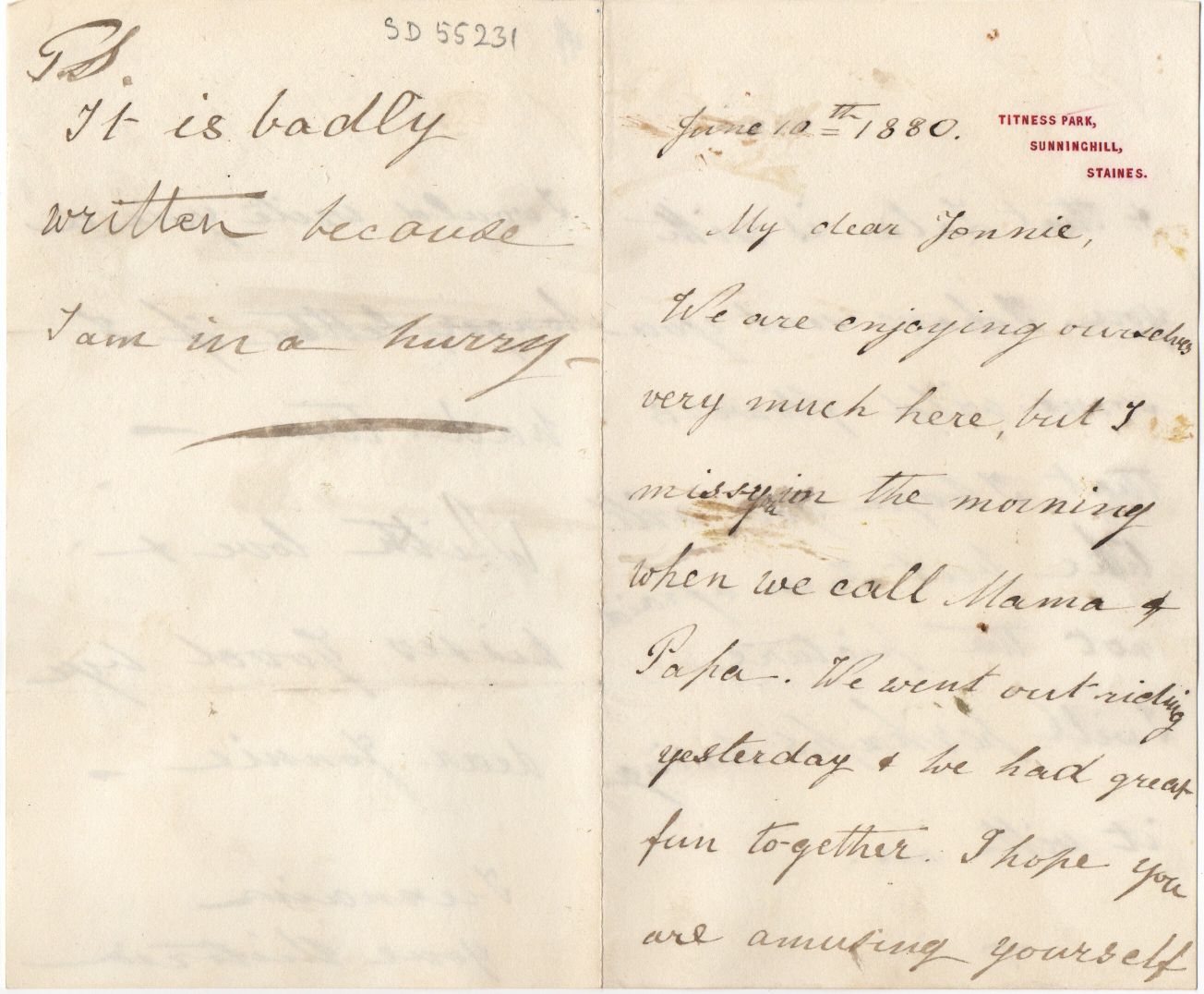 VICTORIA ALEXANDRA — Early Autograph Letter Signed to 'My dear Jonnie', | Sophie Dupré Autographs