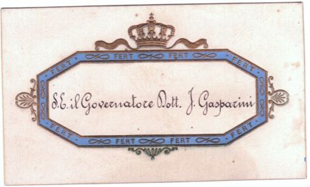 [VITTORIO EMANUELE III — Place Card for the Royal Dinner, | Sophie Dupré Autographs