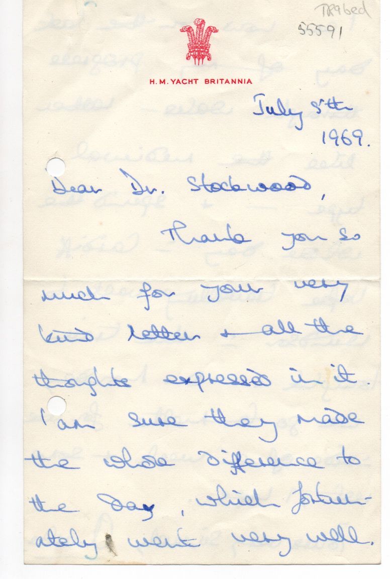 CHARLES III — Autograph Letter Signed to Dr. Mervyn STOCKWOOD, | Sophie Dupré Autographs