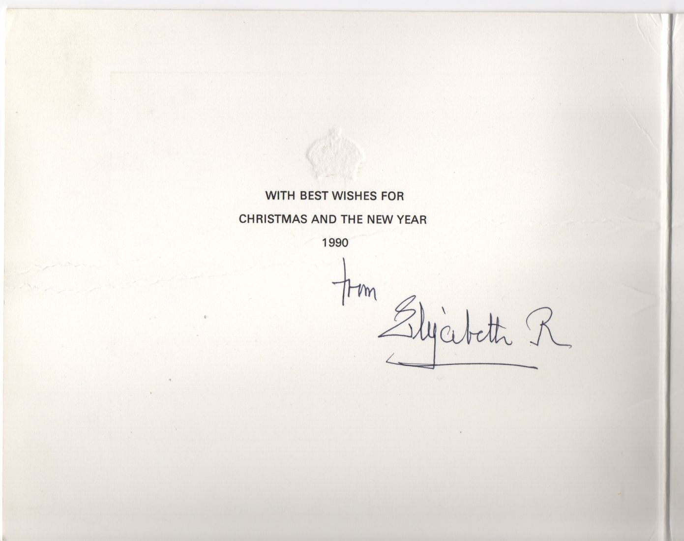 ELIZABETH — Fine Christmas Card Signed | Sophie Dupré Autographs