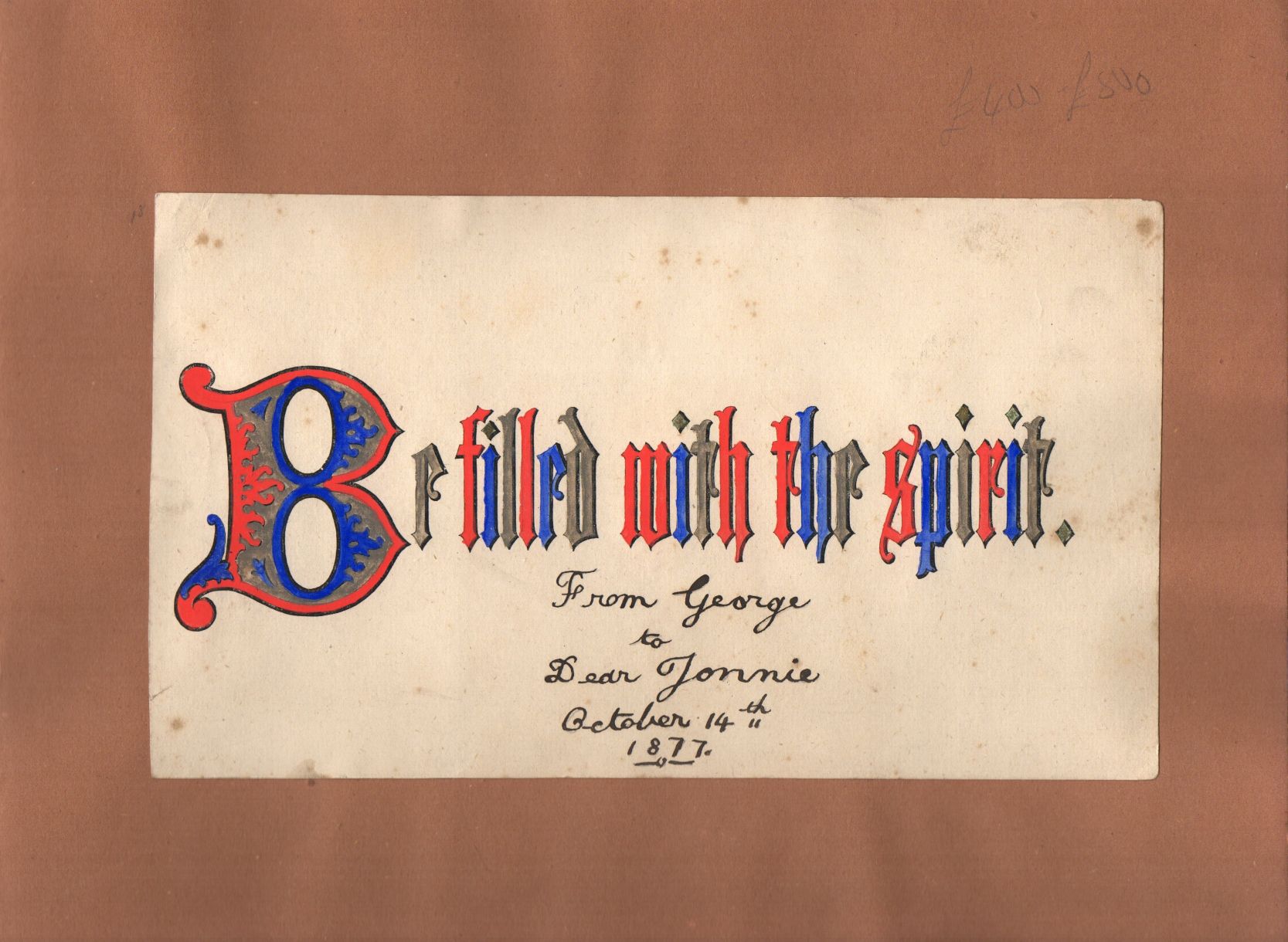 GEORGE V — Printed Sentiment Be filled with the Spirit | Sophie Dupré Autographs