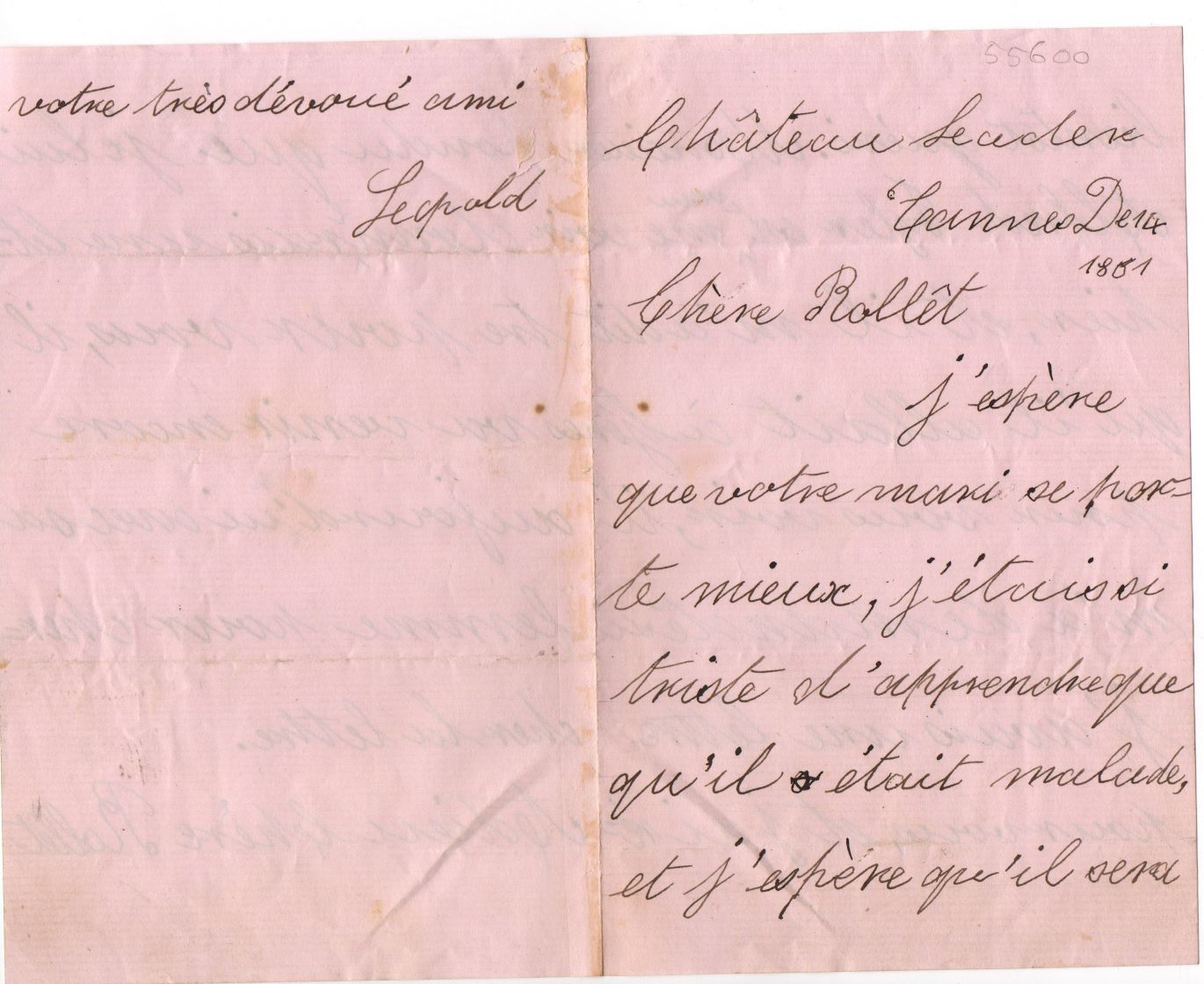 LEOPOLD — Charming early Autograph Letter Signed Leopold, in French | Sophie Dupré Autographs