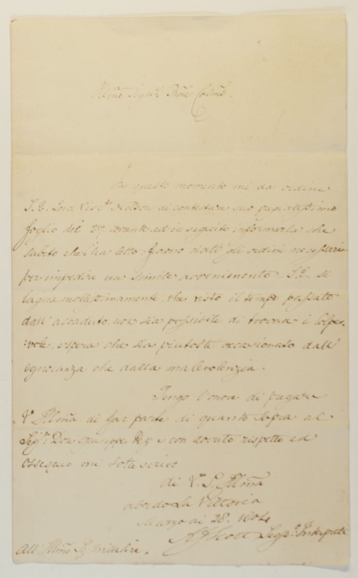 SCOTT — Autograph Letter Signed to Agostino MILLELIRE, | Sophie Dupré Autographs