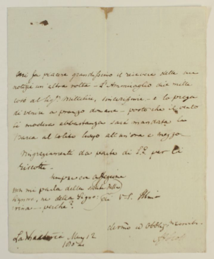 SCOTT — Autograph Letter Signed to Agostino MILLELIRE, | Sophie Dupré Autographs