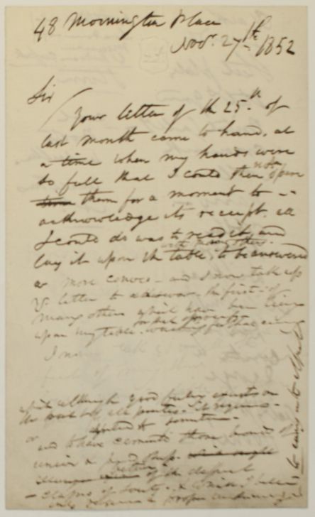 CRUIKSHANK — Draft Autograph Letter, unsigned | Sophie Dupré Autographs