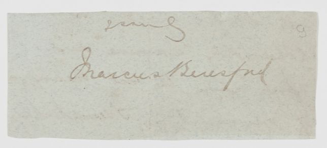 BERESFORD — Signature from the end of a letter, | Sophie Dupré Autographs