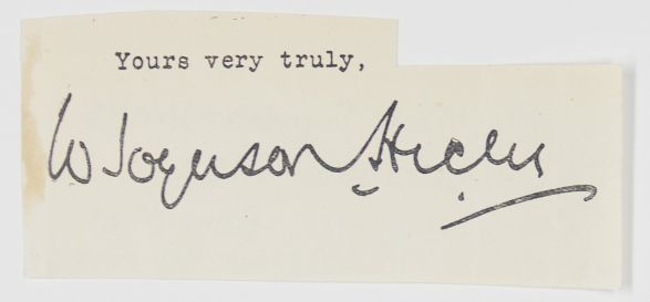 BRENTFORD — Signature 'William Joynson Hicks' from the end of a letter, | Sophie Dupré Autographs