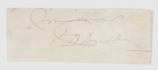 BURKE — Signature and Subscription from the end of a letter, | Sophie Dupré Autographs