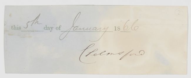 CHELMSFORD — Signature from a document, | Sophie Dupré Autographs